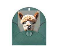 WXZYFP Pearlescent paper greeting cards with envelopes, double-sided pearlescent, suitable for holiday greetings and invitationsAlpaca avatar Dark Green