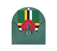 WXZYFP Pearlescent paper greeting cards with envelopes, double-sided pearlescent, suitable for holiday greetings and invitationsFlag of the Commonwealth of Dominica Dark Green