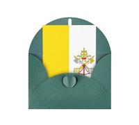 WXZYFP Pearlescent paper greeting cards with envelopes, double-sided pearlescent, suitable for holiday greetings and invitationsVatican flag Dark Green