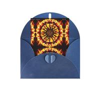 WXZYFP Pearlescent paper greeting cards with envelopes, double-sided pearlescent, suitable for holiday greetings and invitationsTurning the flame Blue