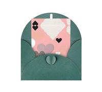 WXZYFP Pearlescent paper greeting cards with envelopes, double-sided pearlescent, suitable for holiday greetings and invitationsAbstract Love Chart Dark Green
