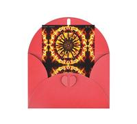 WXZYFP Pearlescent paper greeting cards with envelopes, double-sided pearlescent, suitable for holiday greetings and invitationsTurning the flame Red