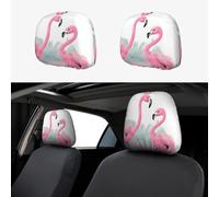 WXZYFP Pink Flamingo Car headrest Cover 2 Pack, Suitable for Most Cars, Elastic Band Closure, Direct Installation, Easy to disassemble