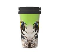 WXZYFP Portable cold coffee cup Cute little bee, 304 stainless steel, easy to carry, one-touch opening of the cup lid, convenient for drinking。