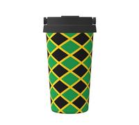 WXZYFP Portable cold coffee cup Flag of Jamaica, 304 stainless steel, easy to carry, one-touch opening of the cup lid, convenient for drinking。