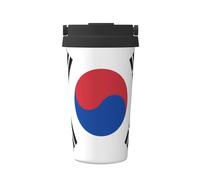 WXZYFP Portable cold coffee cup Flag of Republic of Korea, 304 stainless steel, easy to carry, one-touch opening of the cup lid, convenient for drinking。