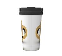 WXZYFP Portable cold coffee cup Golden pattern, 304 stainless steel, easy to carry, one-touch opening of the cup lid, convenient for drinking。
