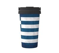 WXZYFP Portable cold coffee cup greek flag, 304 stainless steel, easy to carry, one-touch opening of the cup lid, convenient for drinking。