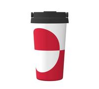 WXZYFP Portable cold coffee cup Greenland flag, 304 stainless steel, easy to carry, one-touch opening of the cup lid, convenient for drinking。