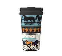 WXZYFP Portable cold coffee cup Horse Stripes Pattern, 304 stainless steel, easy to carry, one-touch opening of the cup lid, convenient for drinking。