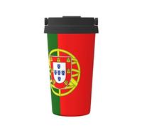 WXZYFP Portable cold coffee cup Portuguese flag, 304 stainless steel, easy to carry, one-touch opening of the cup lid, convenient for drinking。