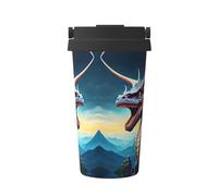 WXZYFP Portable cold coffee cup Roaring Dragon, 304 stainless steel, easy to carry, one-touch opening of the cup lid, convenient for drinking。