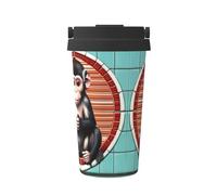 WXZYFP Portable cold coffee cup The silent monkey, 304 stainless steel, easy to carry, one-touch opening of the cup lid, convenient for drinking。