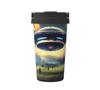 WXZYFP Portable cold coffee cup UFO landing, 304 stainless steel, easy to carry, one-touch opening of the cup lid, convenient for drinkingã€‚