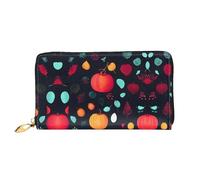 WXZYFP Pumpkin Flowers Leather long wallet, double-sided printing, microfiber leather material, unisex, waterproof and durable