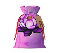 WXZYFP Purple Lotus Linen drawstring gift bag, Christmas, birthday, party gift packaging, easy to wash