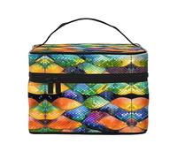 WXZYFP Rainbow Fish Scale Travel cosmetic bag, essential for outdoor travel enthusiasts, has a simple internal structure.