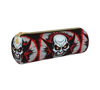 WXZYFP Red and Black Evil Ghost Environmentally friendly cross-grain leather pencil case, lightweight and portable, suitable for daily use.