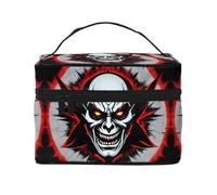 WXZYFP Red and Black Evil Ghost Multifunctional portable cosmetic bag with internal and external layered design, easy to organize various supplies.