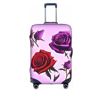 WXZYFP Red and purple roses The protective cover for the suitcase with a double-sided unique print helps you avoid taking the wrong suitcase during travel.