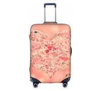 WXZYFP Red Heart Flowers The protective cover for the suitcase with a double-sided unique print helps you avoid taking the wrong suitcase during travel.