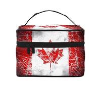 WXZYFP Retro Canada Flag Travel cosmetic bag, essential for outdoor travel enthusiasts, has a simple internal structure.