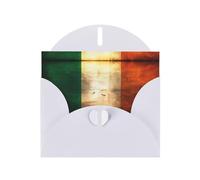 WXZYFP Retro Irish flag White Pearlescent paper greeting cards, shining on both sides, suitable for holiday greetings.