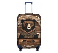 WXZYFP Rustic Lodge Bear The protective cover for the suitcase with a double-sided unique print helps you avoid taking the wrong suitcase during travel., White, Large