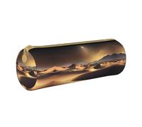 WXZYFP Sahara Desert Environmentally friendly cross-grain leather pencil case, lightweight and portable, suitable for daily use.