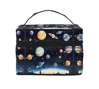 WXZYFP Saturn Jupiter Earth Travel cosmetic bag, essential for outdoor travel enthusiasts, has a simple internal structure.