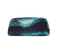 WXZYFP Science Fiction Stars The pencil case is made of cross-grain leather (PVC), 100% polyester lining, and full-screen printing