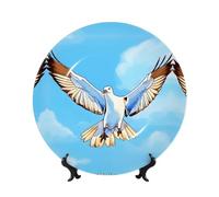 WXZYFP Seagulls in flight 8in Imitation bone china decorative plate, can be stood or hung.