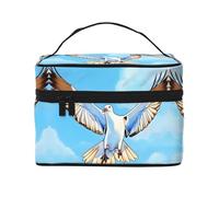 WXZYFP Seagulls in flight Multifunctional portable cosmetic bag with internal and external layered design, easy to organize various supplies.