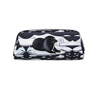 WXZYFP Seals on ice The pencil case is made of cross-grain leather (PVC), 100% polyester lining, and full-screen printing