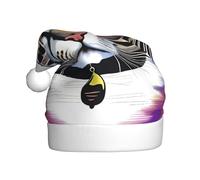 WXZYFP Serious Cat Christmas Santa Hat for Adults, Unisex Velvet Classic Holiday Santa Claus Hat for