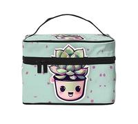 WXZYFP Smiling Succulents Travel cosmetic bag, essential for outdoor travel enthusiasts, has a simple internal structure., Black, One Size