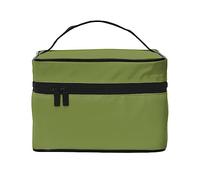 WXZYFP Solid dark green Travel cosmetic bag, essential for outdoor travel enthusiasts, has a simple internal structure.