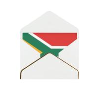 WXZYFP South Africa flag White Gold-edged pearlescent paper greeting card, the paper is thick and tough, and it can be opened and closed by folding.