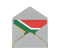 WXZYFP South African flag Light Grey Gold-edged pearlescent paper greeting card, the paper is thick and tough, and it can be opened and closed by folding.