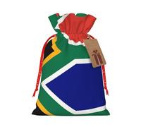 WXZYFP South African flag Linen drawstring gift bag, Christmas, birthday, party gift packaging, easy to wash