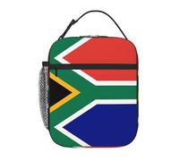 WXZYFP South African flag Portable insulated lunch bag, rich colors, Oxford cloth (100% polyester) + quilting + PEVA
