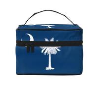 WXZYFP South Carolina Flag Multifunctional portable cosmetic bag with internal and external layered design, easy to organize various supplies.