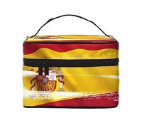 WXZYFP Spain Flag Travel cosmetic bag, essential for outdoor travel enthusiasts, has a simple internal structure., Black, One Size