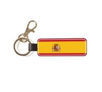 WXZYFP Spanish flag Car keychain pendant creative personality simple lock key chain ring men and women couple lanyard.
