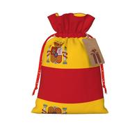 WXZYFP Spanish flag Linen drawstring gift bag, Christmas, birthday, party gift packaging, easy to wash