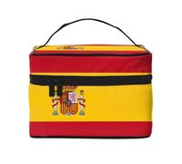 WXZYFP Spanish flag Travel cosmetic bag, essential for outdoor travel enthusiasts, has a simple internal structure.