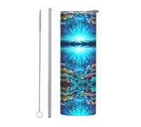 WXZYFP Submarine Coral Rays 20oz straight straw cup (with straw) has certain heat preservation and cold preservation effects.