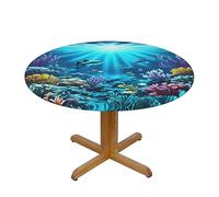 WXZYFP Submarine Coral Rays A Variety of Round Table Covers, Made of 100% Polyester, can Protect The Tabletop.