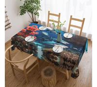 WXZYFP Submarine Shark Coral Long Printed Tablecloth, Suitable for Christmas, Halloween and Other Family Gatherings to Decorate Your Desktop.