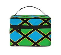 WXZYFP Tanzania Flag Multifunctional portable cosmetic bag with internal and external layered design, easy to organize various supplies.